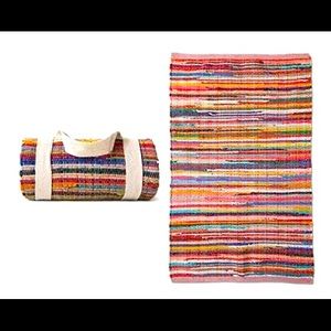 Colorful Chindi Area Rug 48x66 inches recycled material